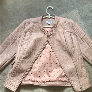 Coffe Shop Kids pink  leather jacket